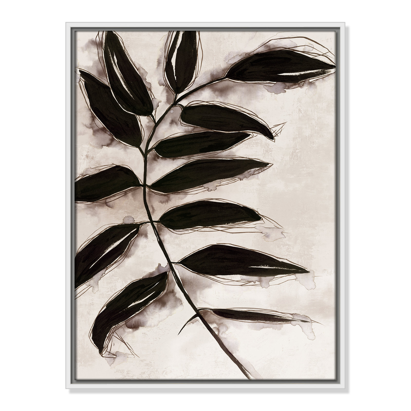 Leaves "Leaves II" Print, 25.5" H x 19.5" W x 2" D, White Framed