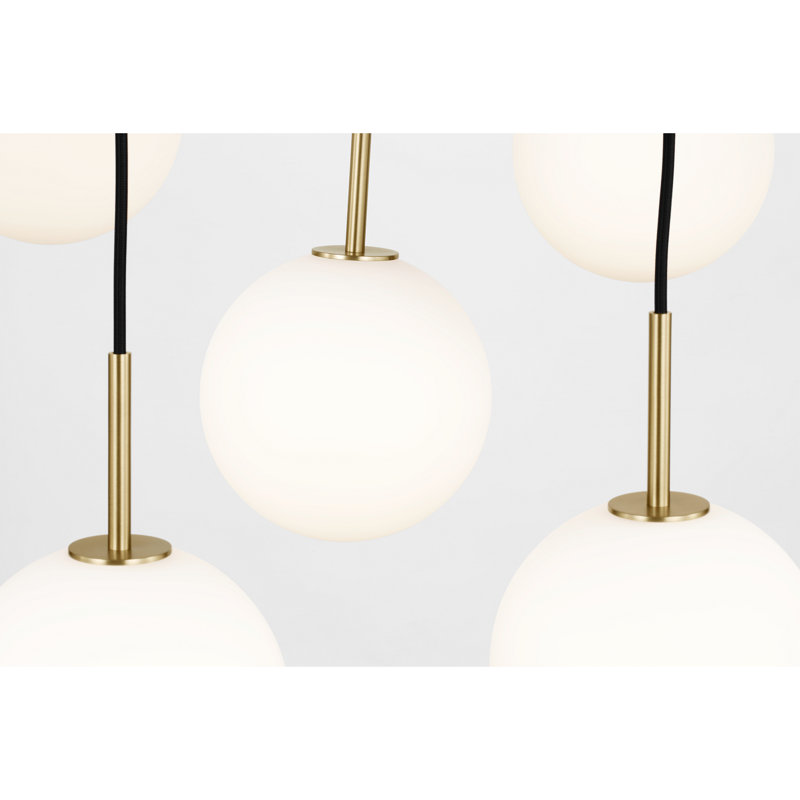 Thadine Richard June Modern Sorelle Chandelier, Estate Brass