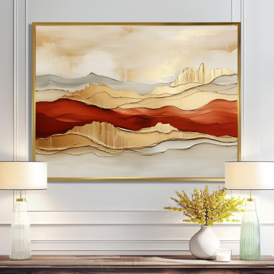 «Horizon in Golden Light I - Sunset Landscape», art mural sur toile