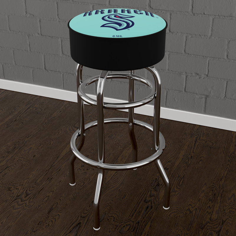 Swivel Upholstered Counter Stool with Steel Frame