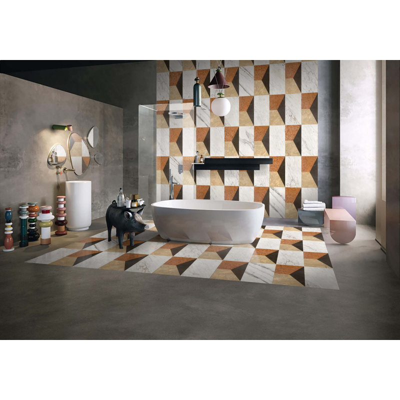 Carrelage en marbre naturel poli 12 po x 24 po Waterjet pour plancher et mur, 1 boîte par motif, 2 pièces