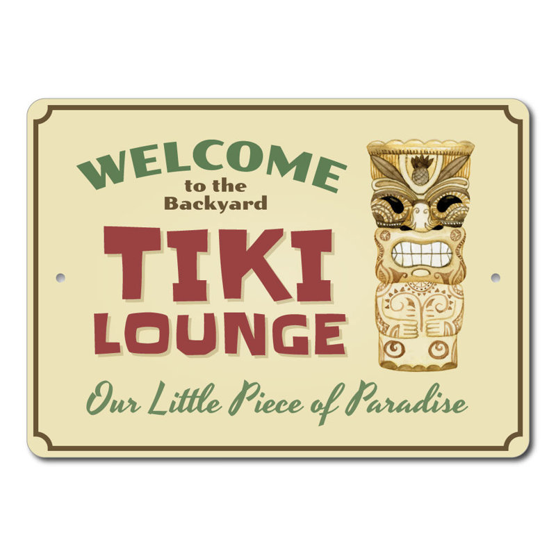Enseigne en aluminium Tiki, H 10 po x l 14 po x P 0,04 po
