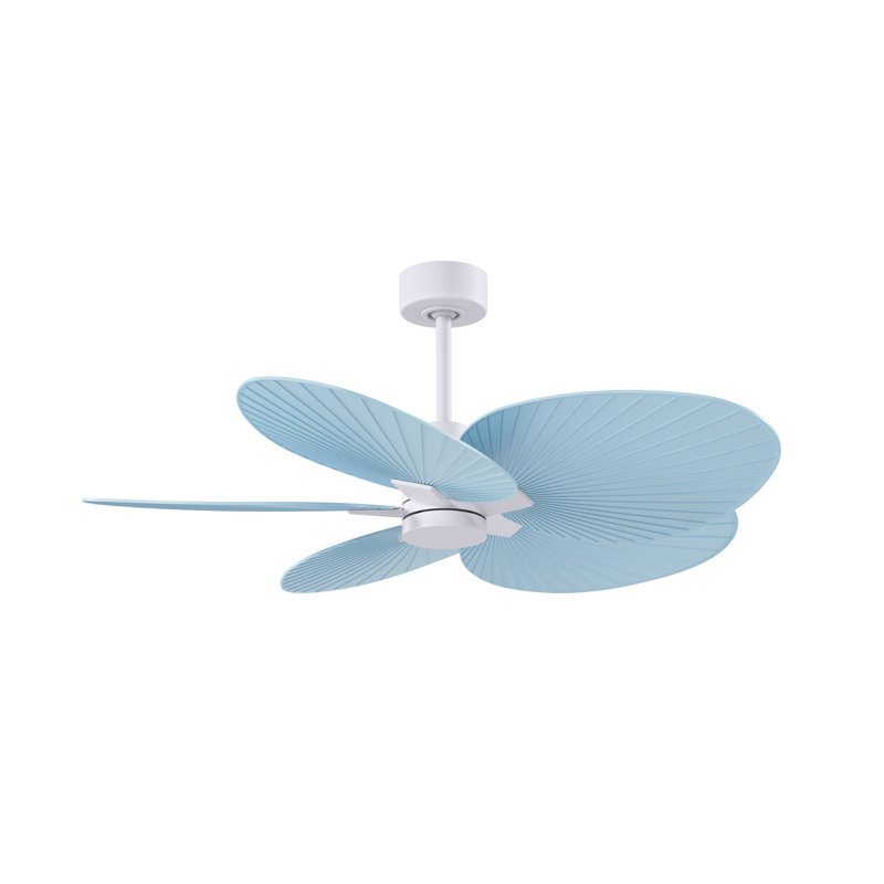 Alessandra - Five Blade Ceiling Fan, Light Blue, Matte White