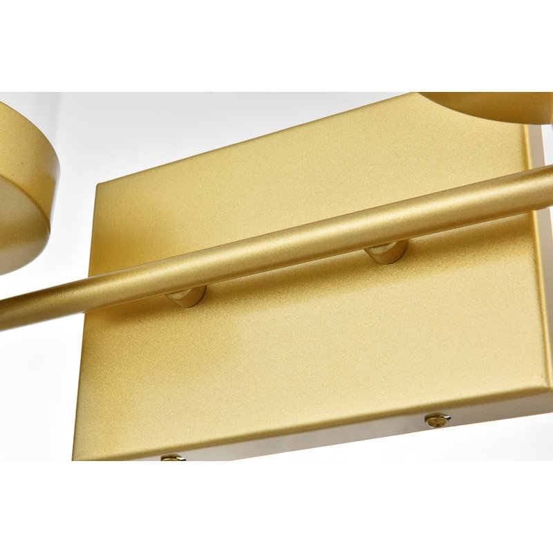 Éclairage pour meuble-lavabo à intensité variable Annisha, Laiton, H 11 po x l 14 po x P 14 po, Deux lumières