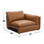 Fauteuil modulable en cuir rembourré à droite brun
