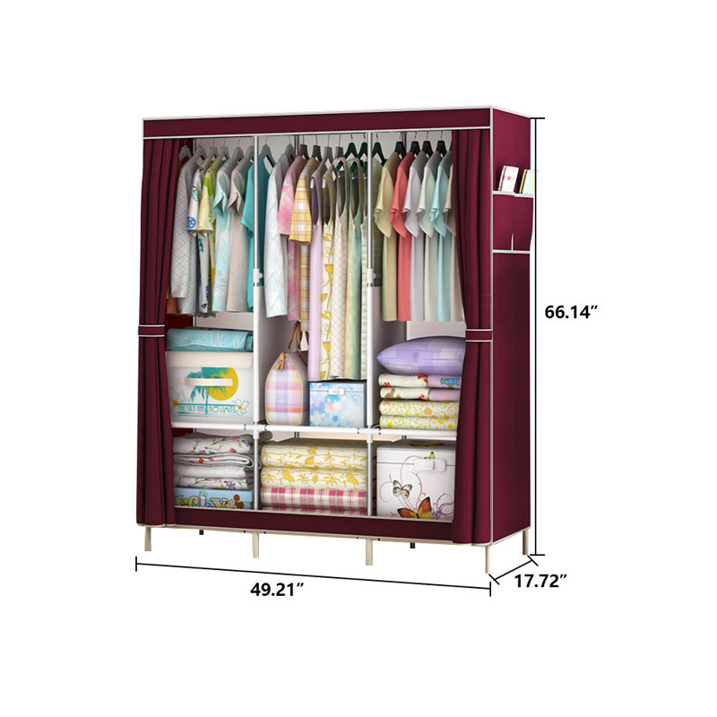 Étagère de rangement pour garde-robe de 67 po, Rouge