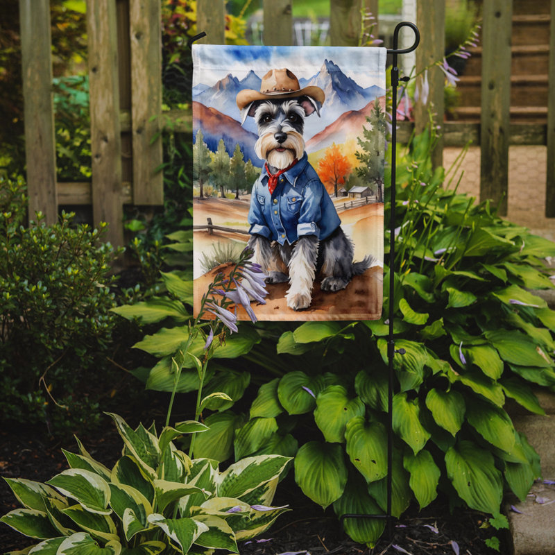 Cowboy Welcome Garden Flag, Schnauzer