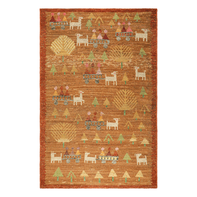 Burano Hand Knotted Wool Geometric Area Rug, Rectangle 10' x 14'