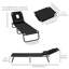 Destiney Adjustable Garden Chaise Lounger Reclining Camp Bed Reading Hole Foldable Black