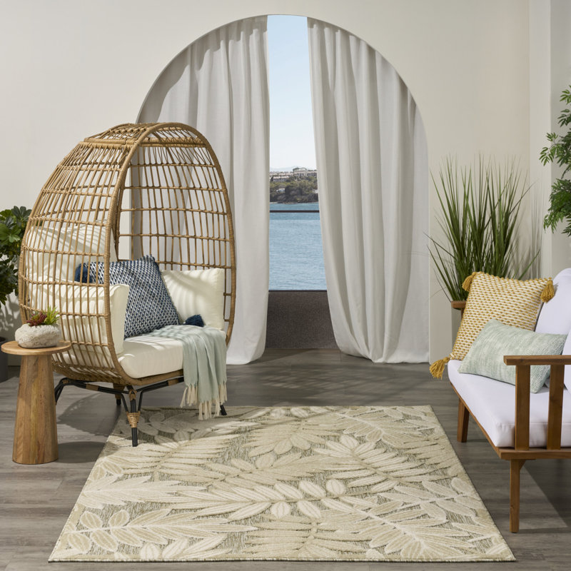 Lakesha 5'3" x 7'5" Ivory Sage Modern Rug, Rectangle 5'3" x 7'5"