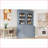 Kitchen Pantry, Modern 83.7in Tall Gray Set of 2 with Faux Marble Top, 5 Drawers | MDF | Adjustable Shelves