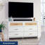 Commode 6 tiroirs Isabella Isle, finition blanche / rotin