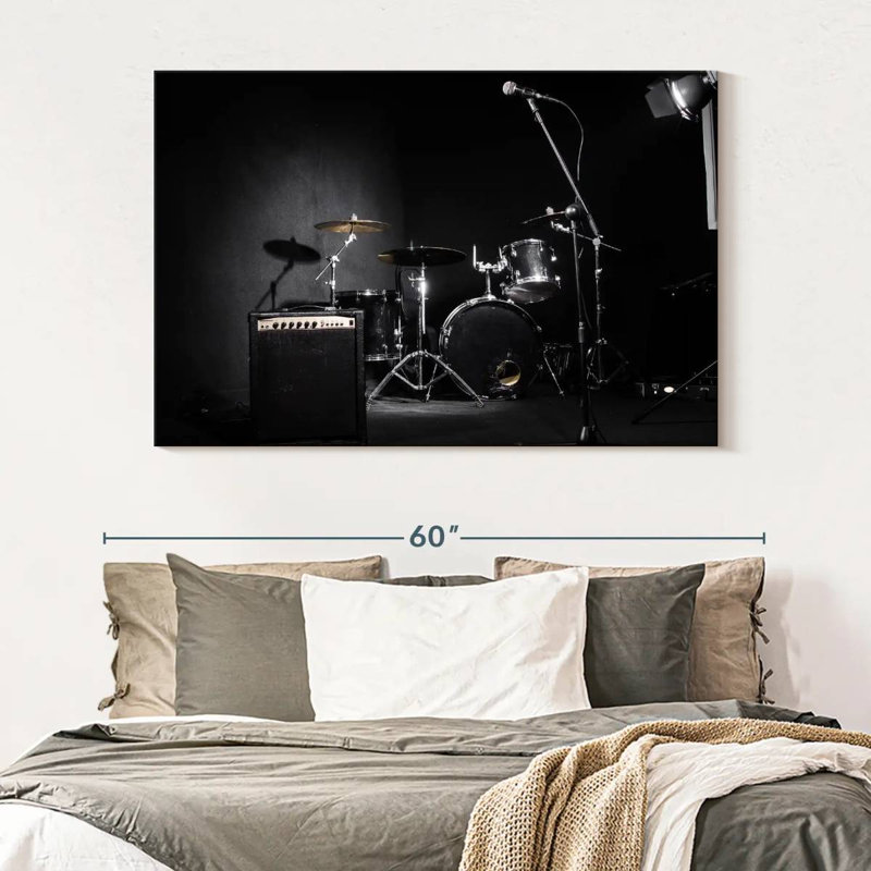 Abarca, instruments de musique sombres, H 34 po x l 51 po