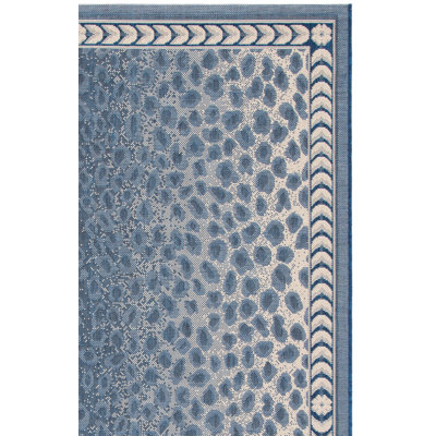 Tapis intérieur / extérieur bleu marine / beige Kasen