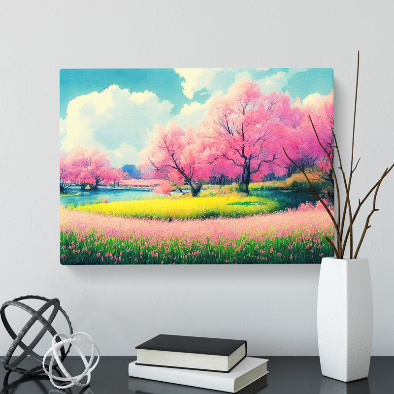Spring Forest Watercolour Vol.7 - Wrapped Canvas Print, 50cm H x 76cm W x 3cm D