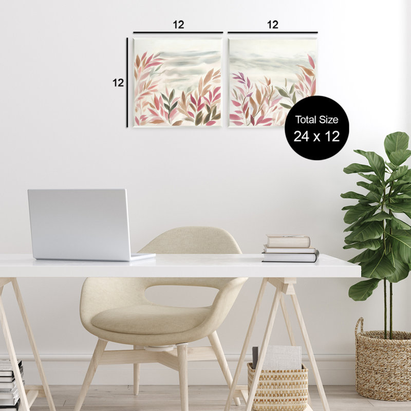Ensemble de 2 plaques murales Leafy Mute Subtlety, design par Mona Grace