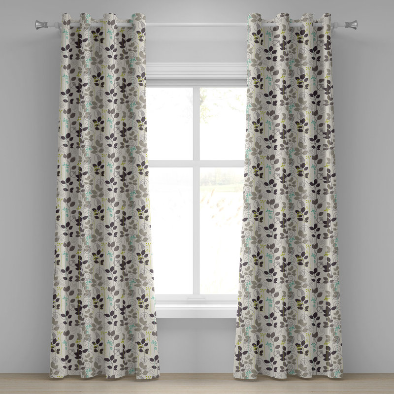 Rideau décoratif à œillets 2 panneaux Dakota Fields, taupe foncé et noix de coco, L 50 po x L 84 po