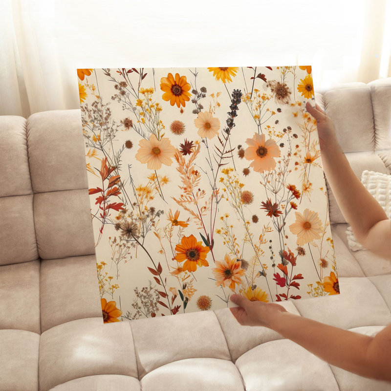 «Botanical Fall Wildflowers», impression de chalet sans cadre, H 14 po x l 14 po
