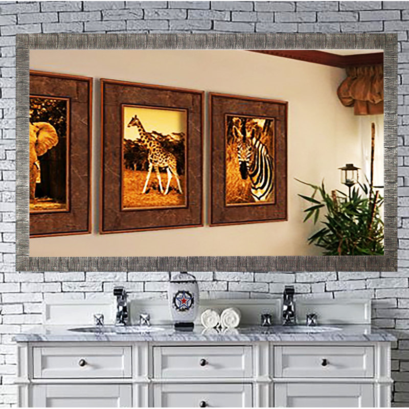 Guildford Wood Flat Wall Mirror, 37" H x 59.5" W