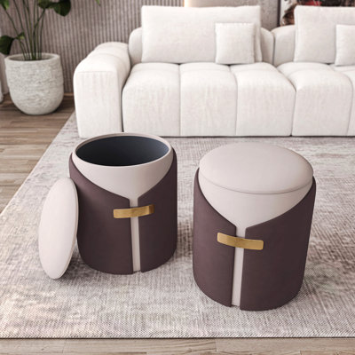 Repose-pieds deux tons avec fonction de rangement / tabouret de coiffeuse