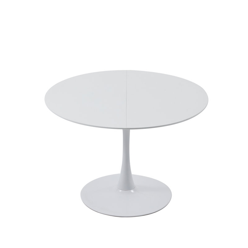 Metal Base Dining Table, White