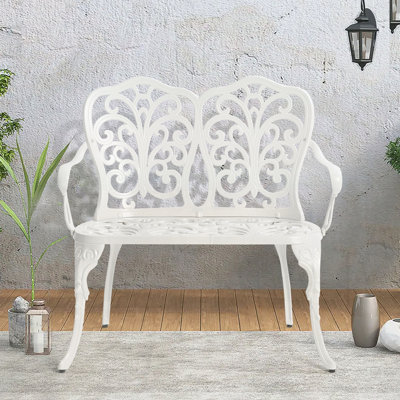 Patio Garden Bench Metal Park Bench by Bloomsbury Market
