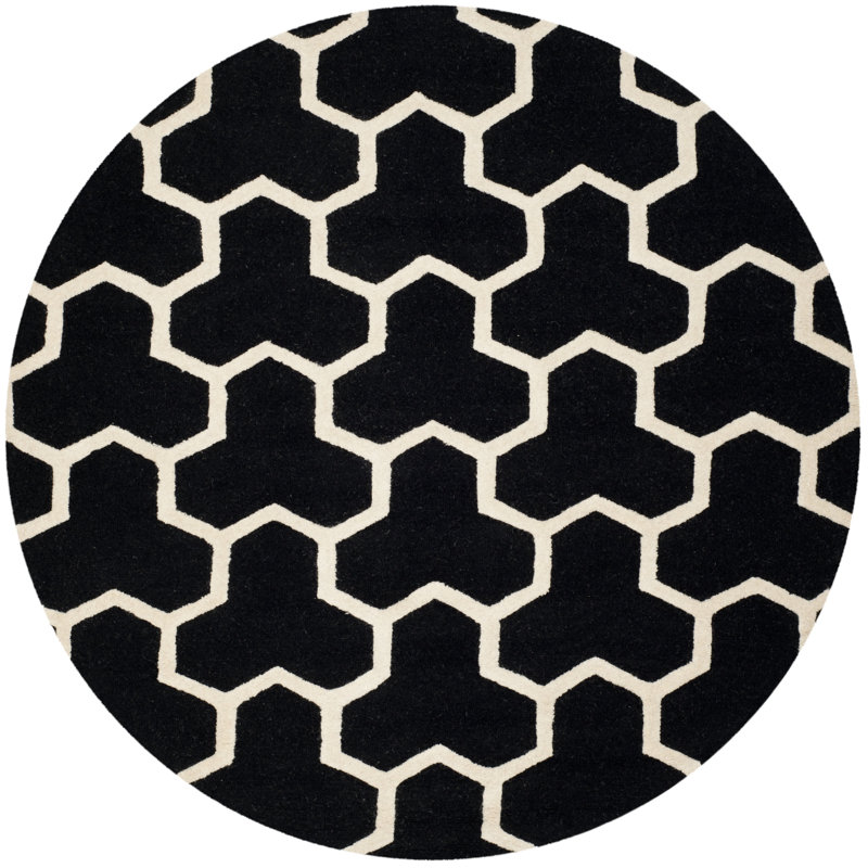 Sanyla Cambridge Hand Tufted Wool Geometric Rug, Round 6'