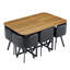 Ensembles de table de salle à manger contemporains, mélamine et cuir à motif de bois, idéal pour les maisons modernes