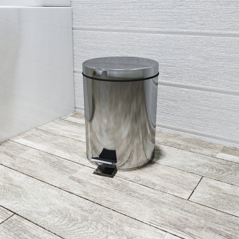 Britannia Metal Step On Kitchen Trash Can, 5 L
