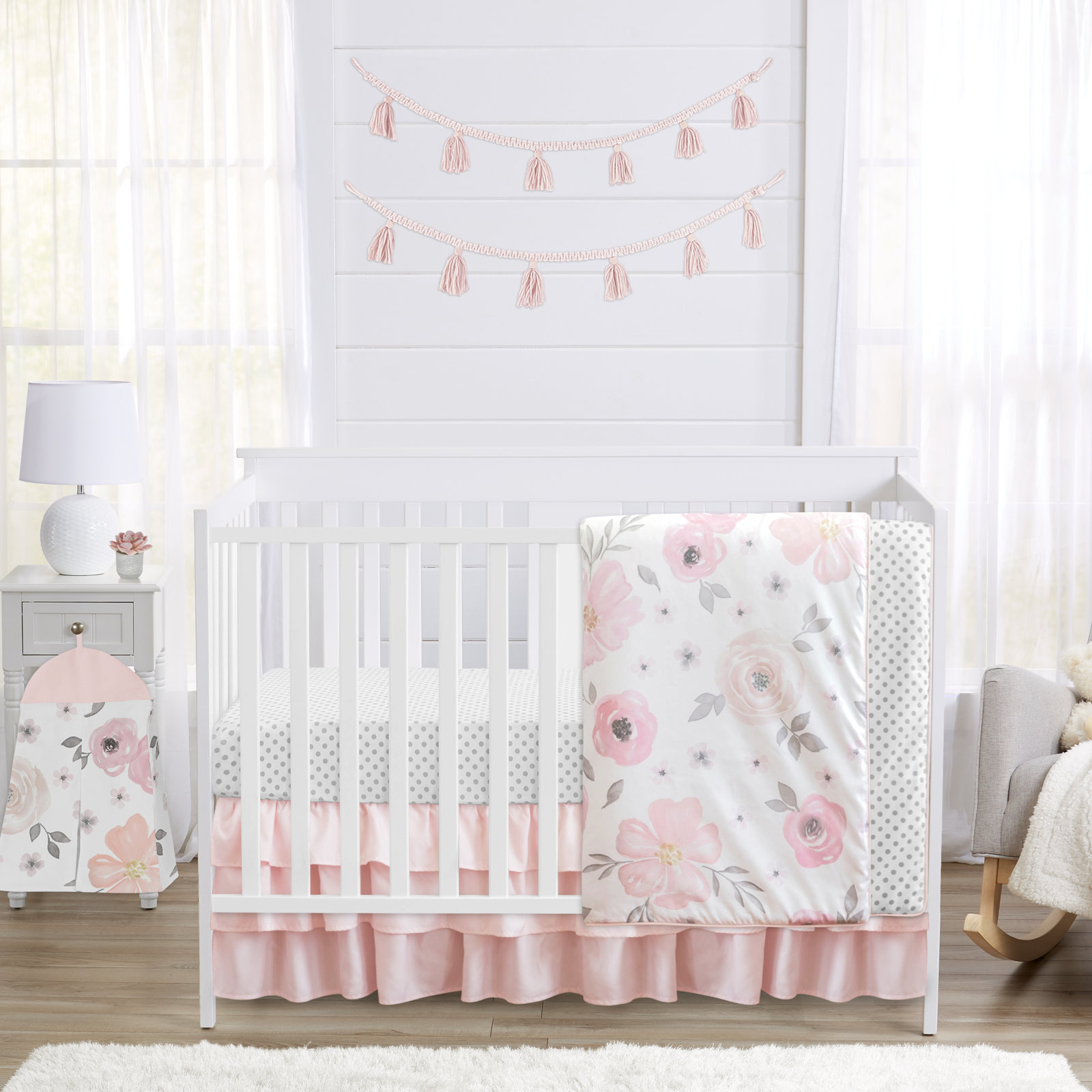 Watercolor Floral 4-Piece Bedding Set