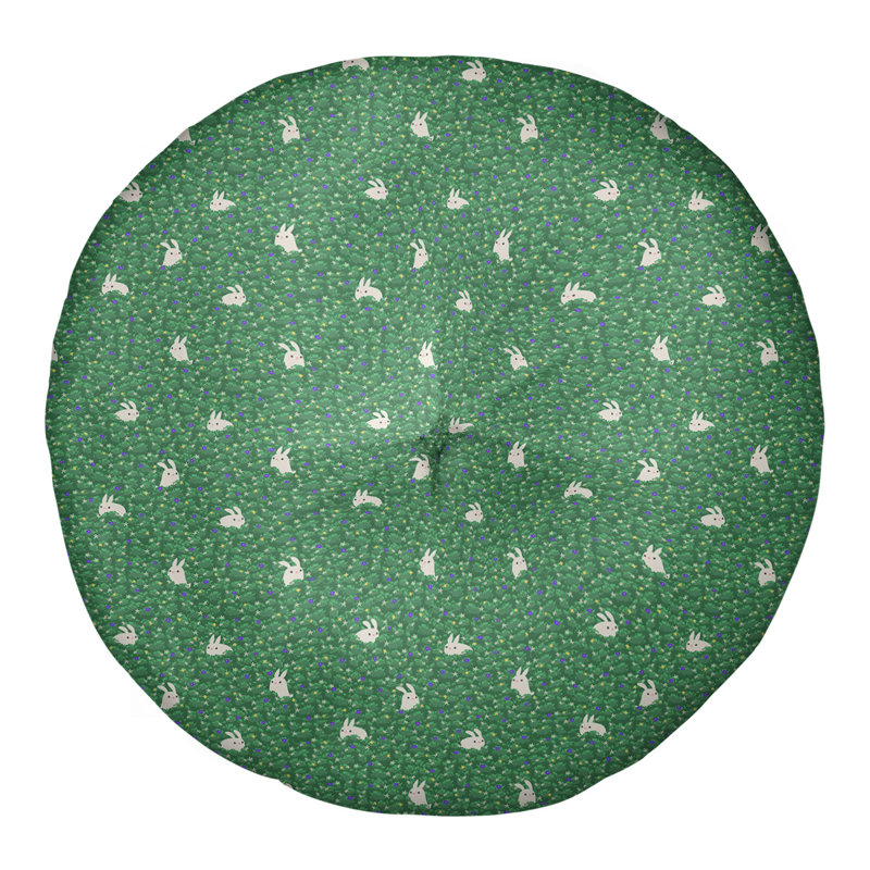 Coussin Katelyn Elizabeth, 30 po x 30 po, Vert / blanc cassé