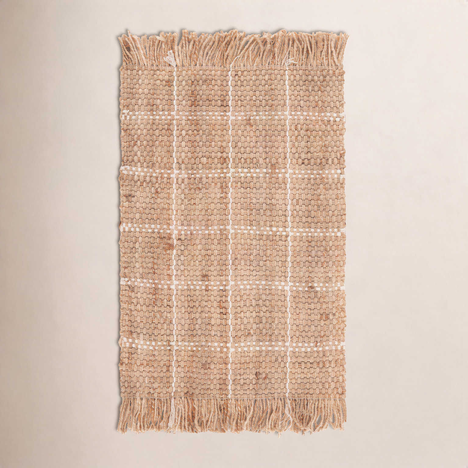 Hand-Woven Geometric Jute Rug, Rectangle 4' x 6'