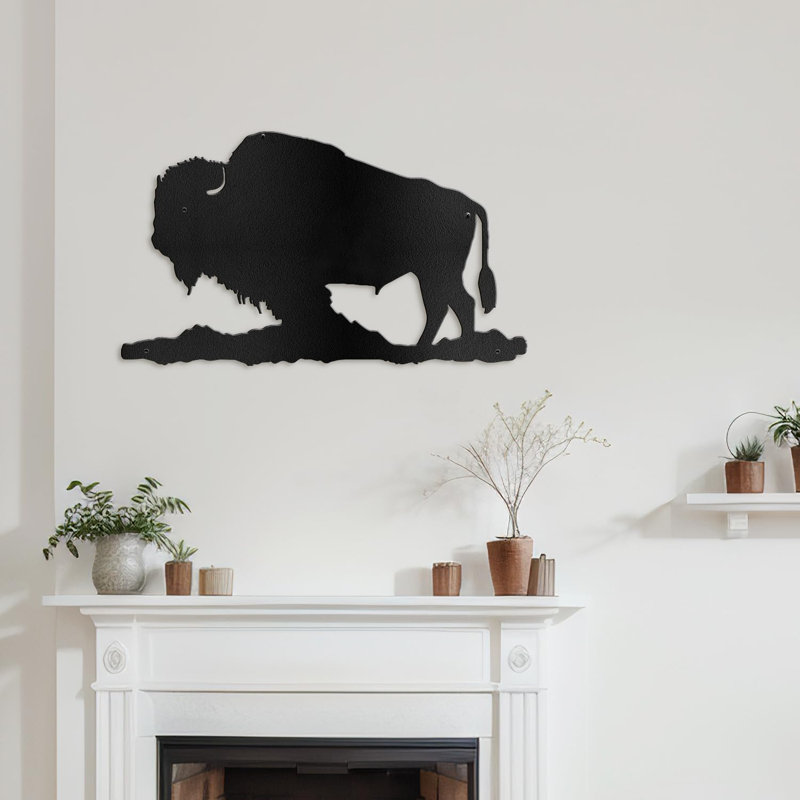 Décoration murale en métal, H 15 po x l 30 po x P 0,05 po, Noir
