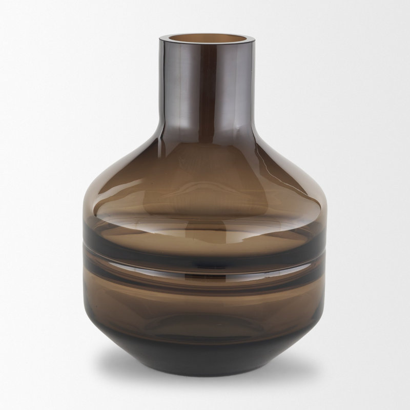 Petit vase en verre Aurel, 7.1L x 7.1W x 9.4H, Brun