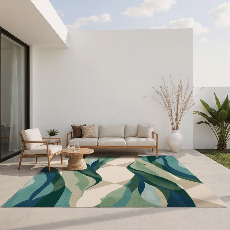 Lunar Horizon Indoor And Outdoor Area Rug, Rectangle 8' x 10'