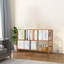 Bibliothèque ouverte en bambou à 2 tablettes, présentoir et étagère de rangement, finition naturelle pour la maison-1630838077
