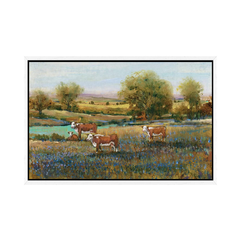 Field Of Cattle II by Tim OToole - Gallery-Wrapped Canvas Giclée on Canvas, 66.04 cm H x 45.72 cm W, White Framed