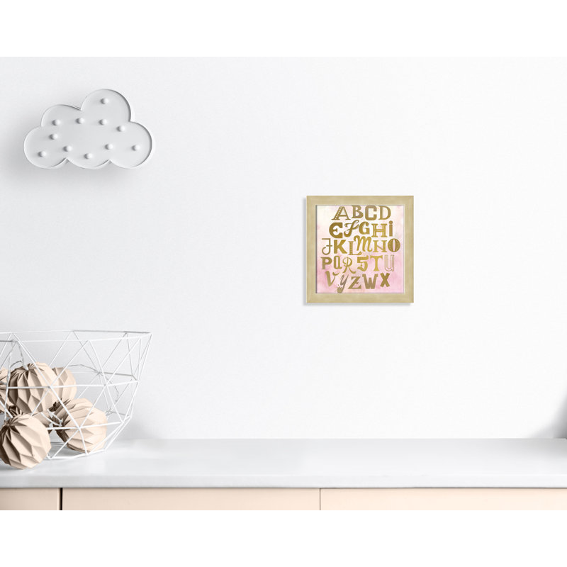 Abc Pink ', impression sur papier, Encadré plat champagne, H 12 po x l 12 po x P 0,6 po