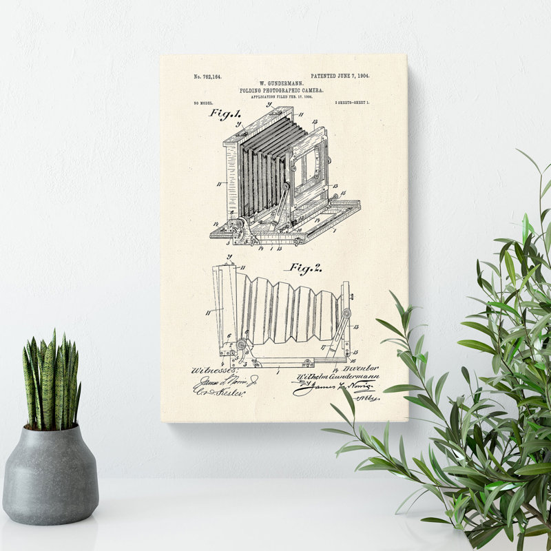 Camera Patent - Wrapped Canvas, 60cm H x 40cm W x 3cm D