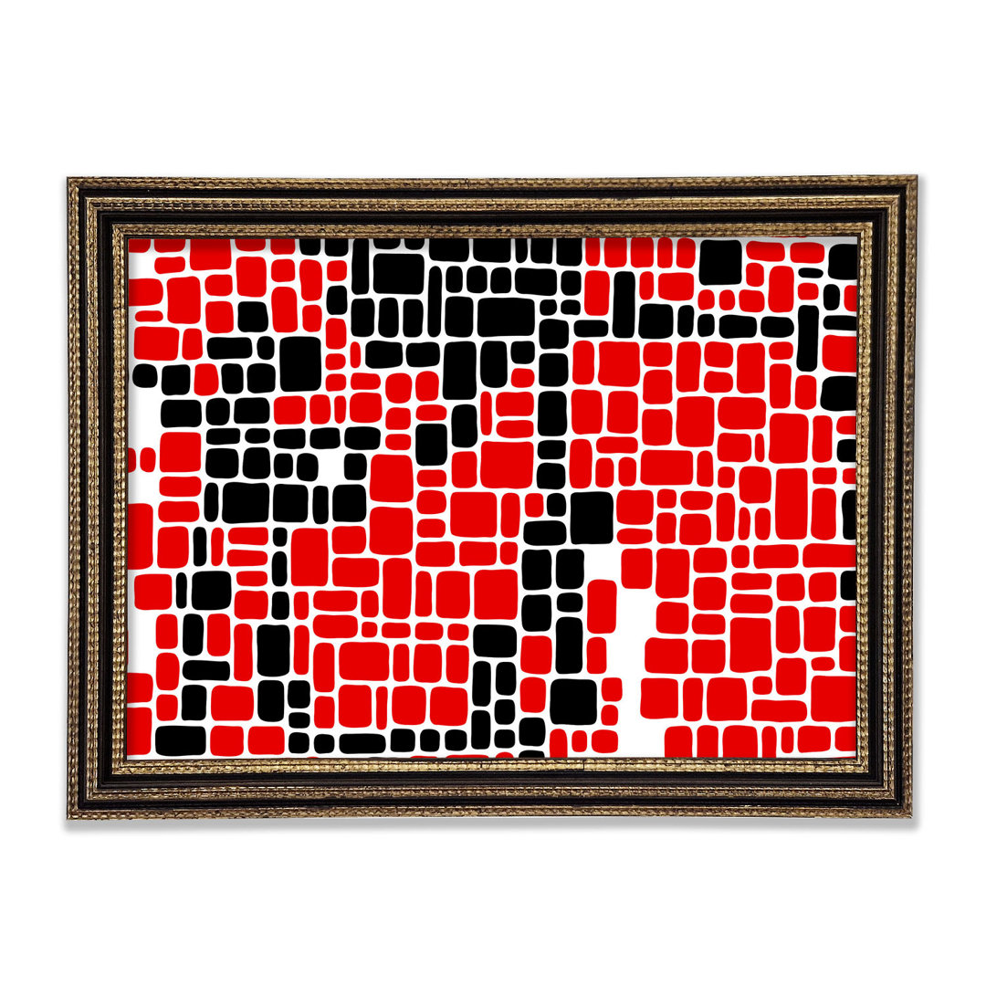 Mosaic Reds - Einzelne Bilderrahmen Kunstdrucke