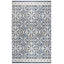 Tapis bleu / gris en laine touffeté à la main à motif géométrique Claudelle-1046199364