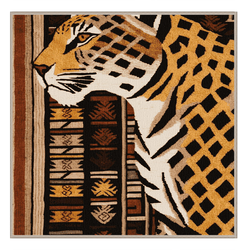 Washable Mexican Jaguar Big Cats Area Rug, Square 5'