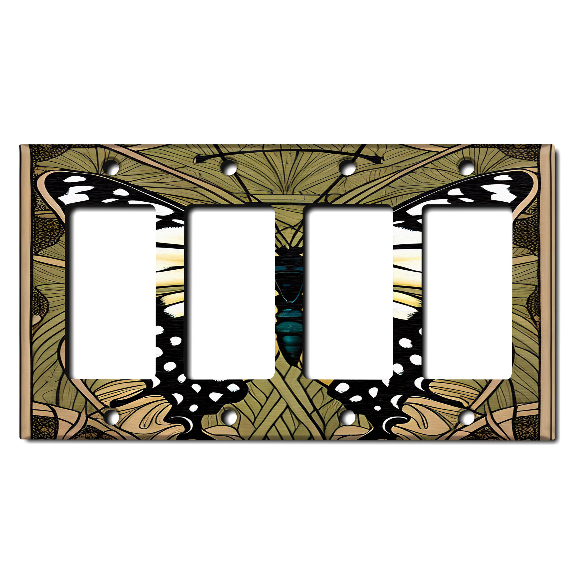 WorldAcc Metal Light Switch Plate Outlet Cover (Beautiful Monarch