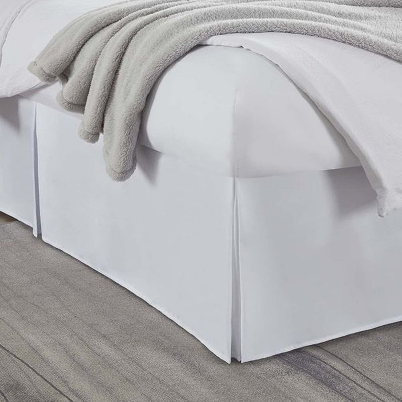 Jupe de lit plissée de luxe de 14 po, Blanc, Grand