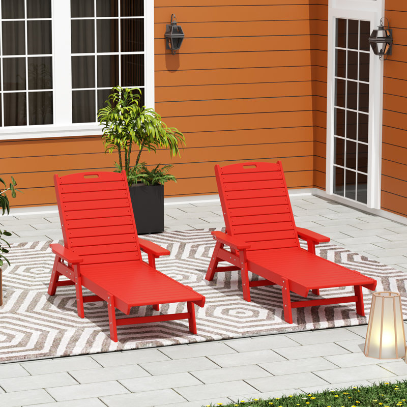Chaise longue inclinable de 46,7 po Laguna, Rouge