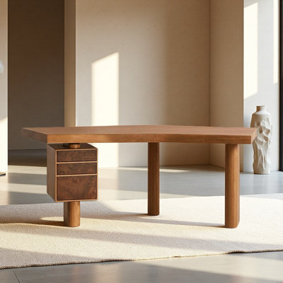 Modern minimalist wooden desk