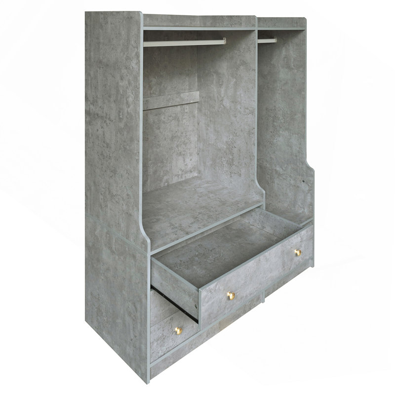 Rangement ouvert pour garde-robe en bois pour chambre à coucher