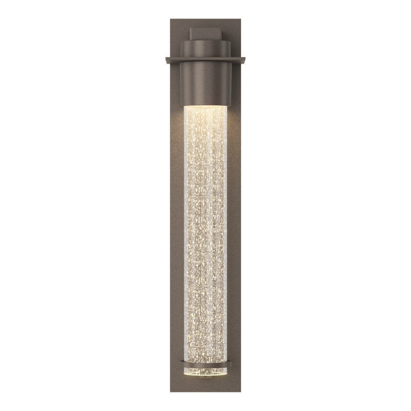 Airis Outdoor Flush Mount, Seeded Clear, Coastal Dark Smoke, 18.3" H x 4.5" W x 4" D