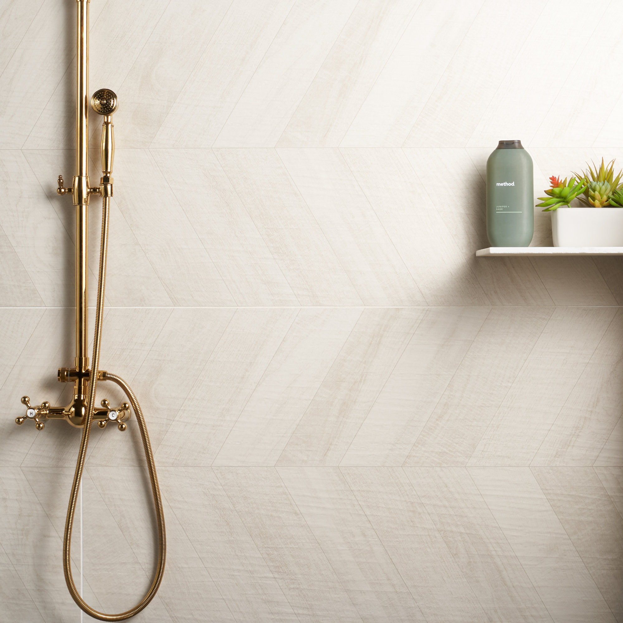 Auburn Chevron 24 in. x 48 in. Matte Porcelain Floor and Wall Tile (15.49 Sq. Ft. / Case), White