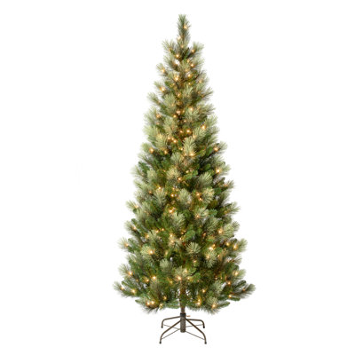 Pre-Lit Slim Pine Christmas Tree